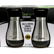 Salt & Pepper Shakers Glass and Stainless